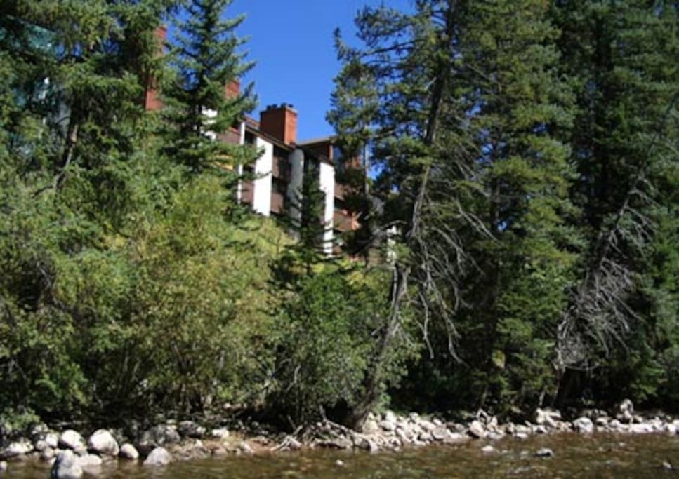 View from the creek to the condo!