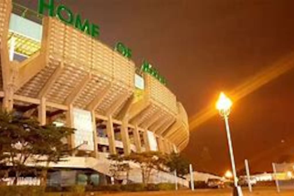 Kasarani stadium 5 mins drive away