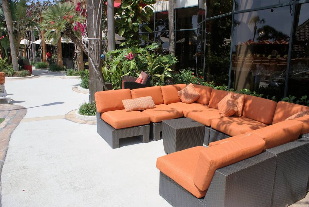 Pool sitting area