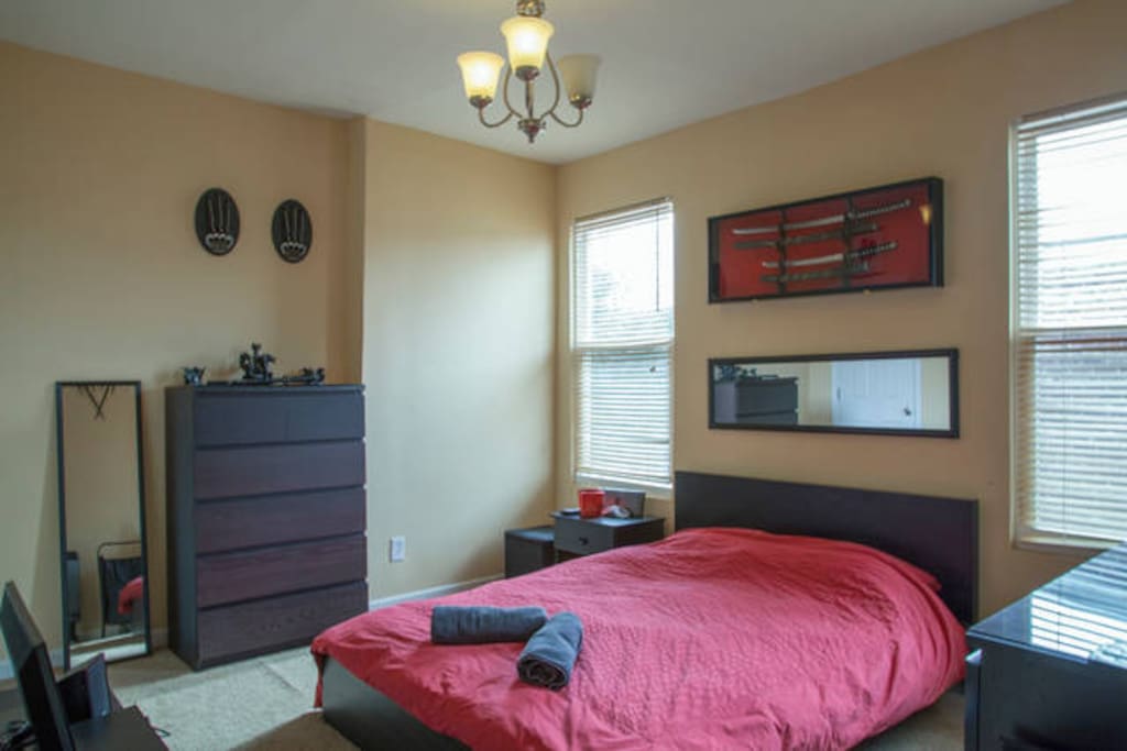 Asian inspired bedroom.