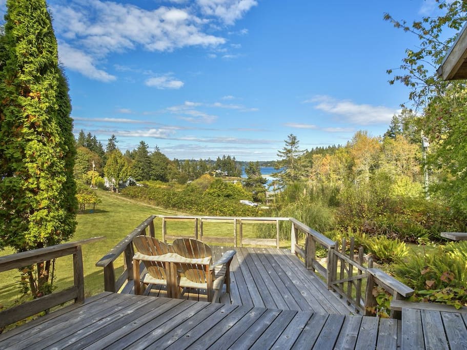 Relax on the main house big deck