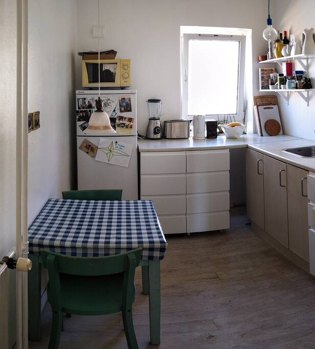 Small table perfect for breakfast for two.