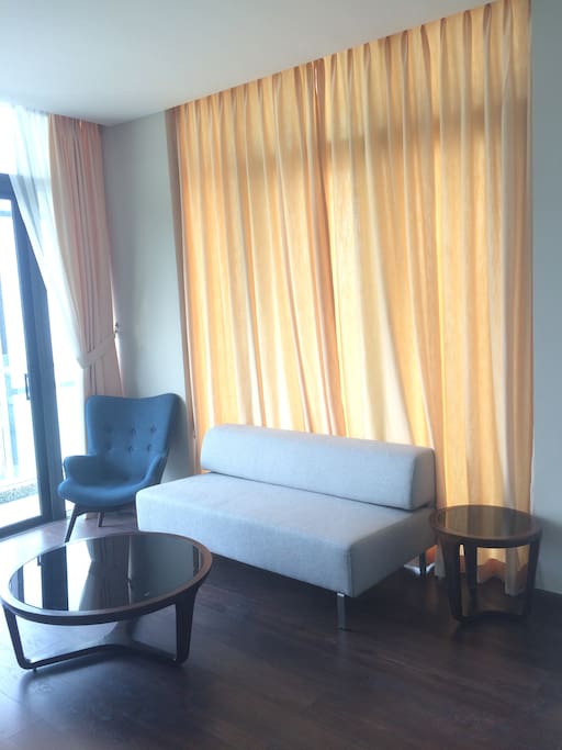 Living Room with sofa and coffee table.