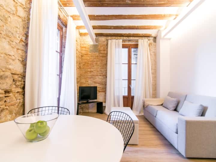 סלון עם ספה נפתחת וטלוויזיה בלווין.