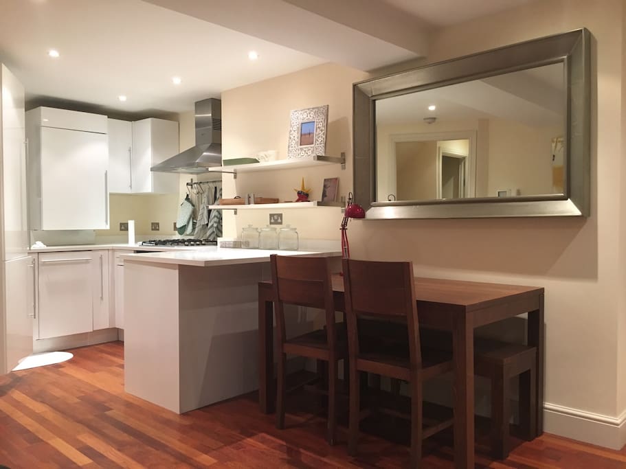 View of the kitchen from the living room