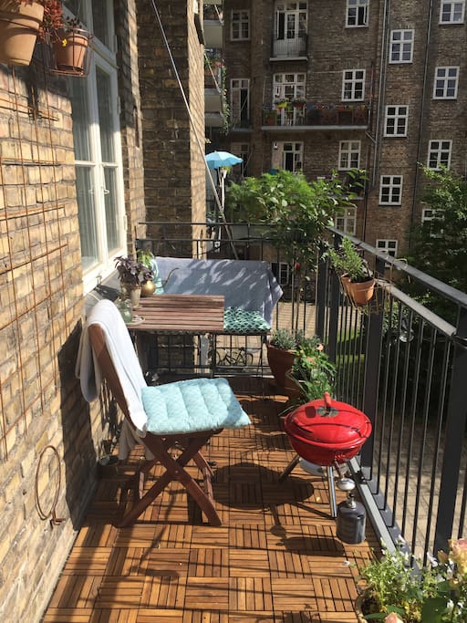 The balcony with plenty of sun - from around 11am-8pm every day in the summer.