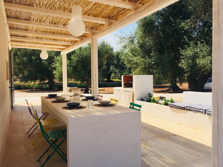 L'area BBQ e pranzo esterna