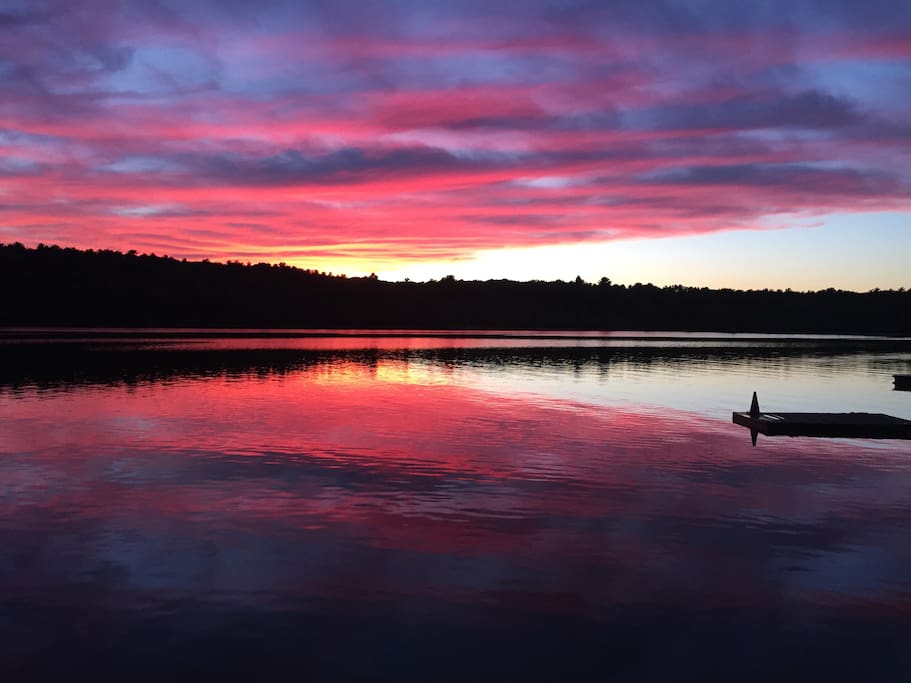 Sunset off the lake.