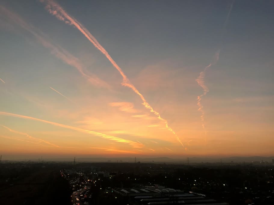 Sunset view on Taunus mountains (View from Balcony)