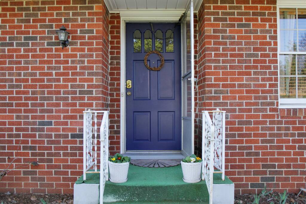 One of two separate entrances.
