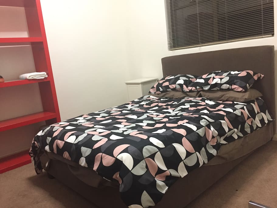 Comfy double bed with IKEA mattress