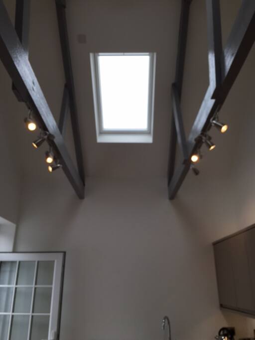 Pretty high ceiling in the kitchen
