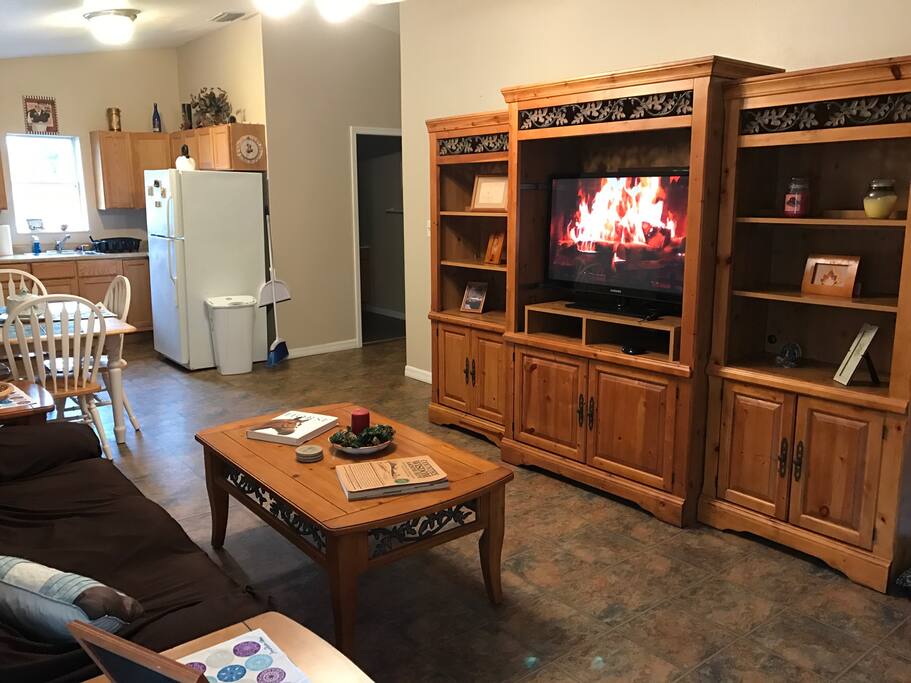 Living area and kitchen