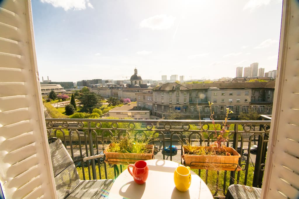 The beautiful view from my nice balcony (where you'll find a table and two chairs, allowing you to enjoy the beautiful view alongside a coffee, drink or meal)