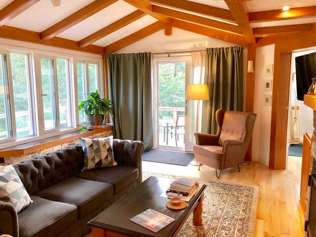 Golden Birch Room at Serene Ecological Mini-Farm