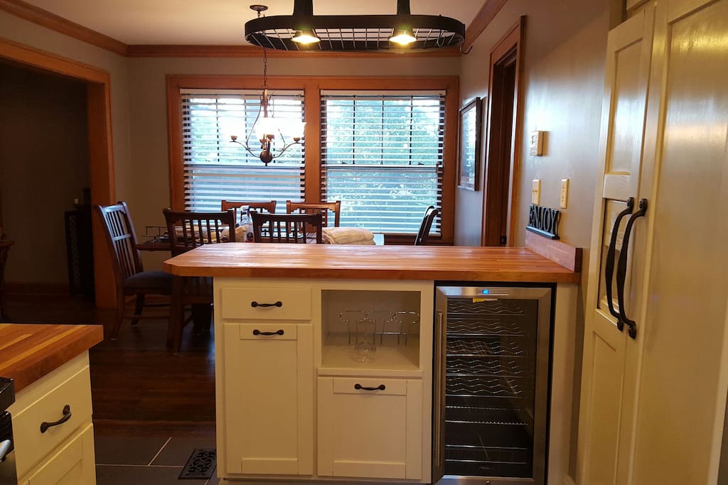 Kitchen Island with wine cooler