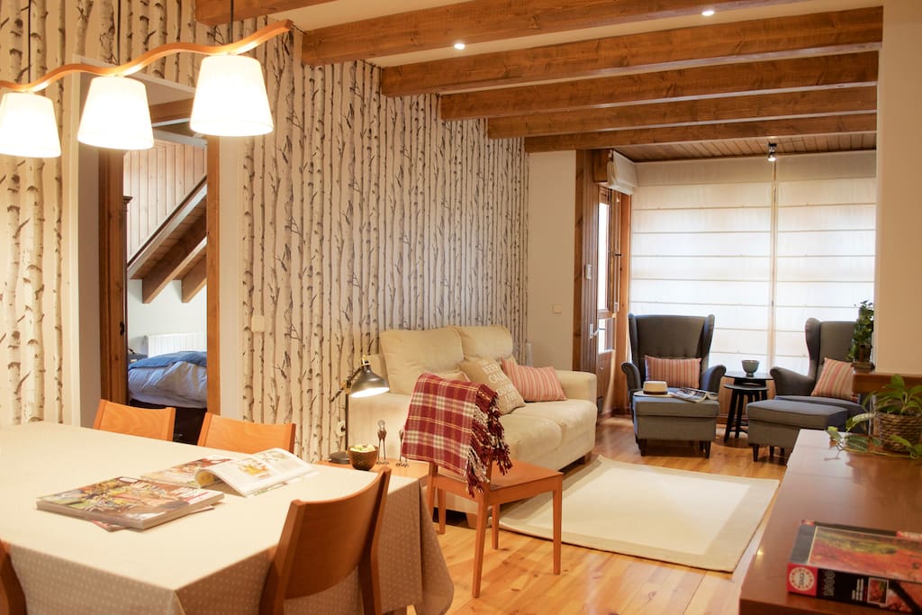 Salón-comedor de ambiente cozy