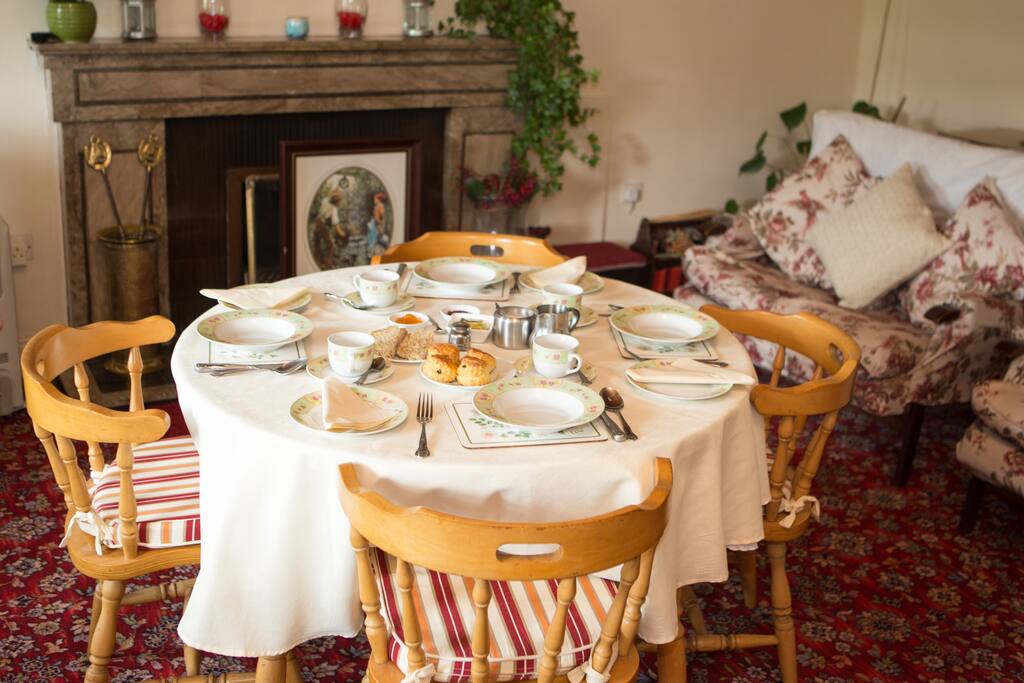 Home cooked breakfast including home baking, preserves and farm-fresh eggs