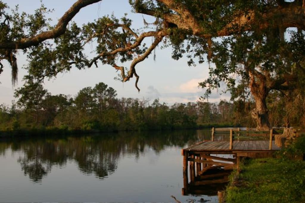 Coffee or wine on the dock? Or go fishing! Guests love this spot!