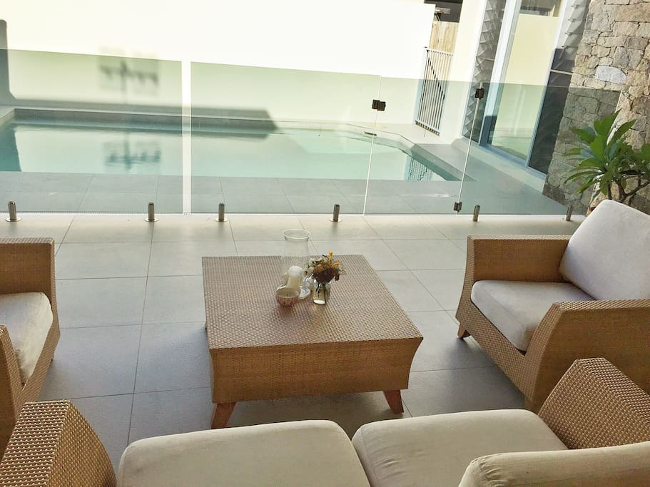 Relax and watch the children swim in the pool