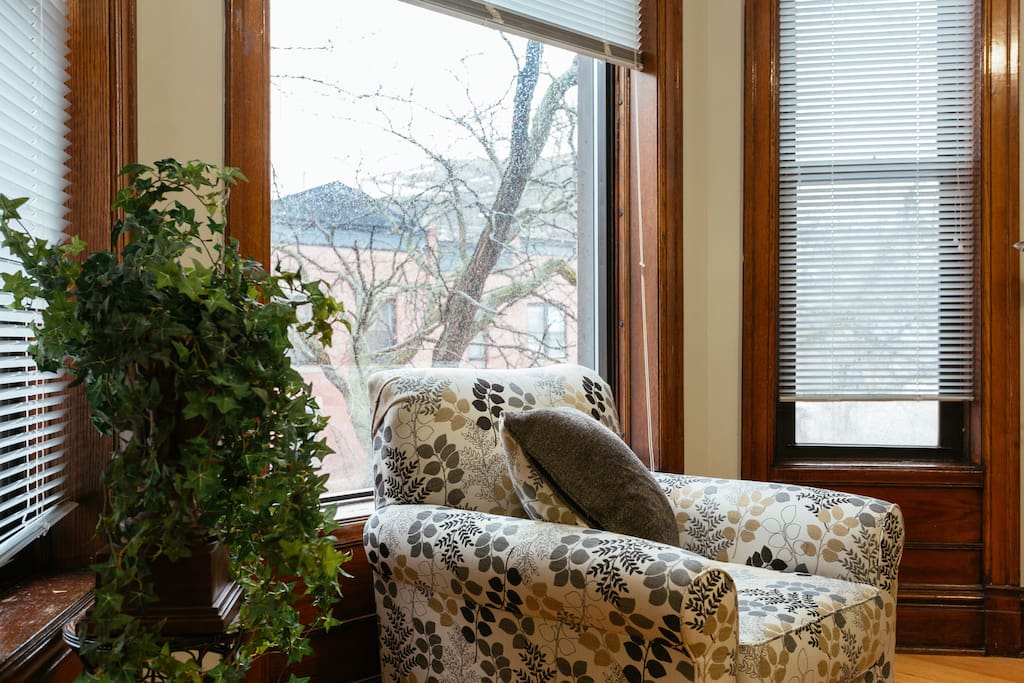 Spacious Living room chair by big picture window
