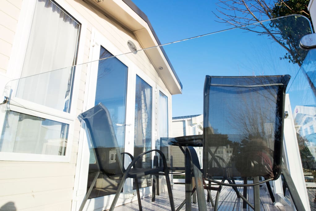Terrace with glass balustrade