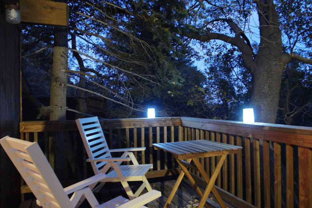 The wonderful joy of drinks on the deck in the evening. Bring a sweater