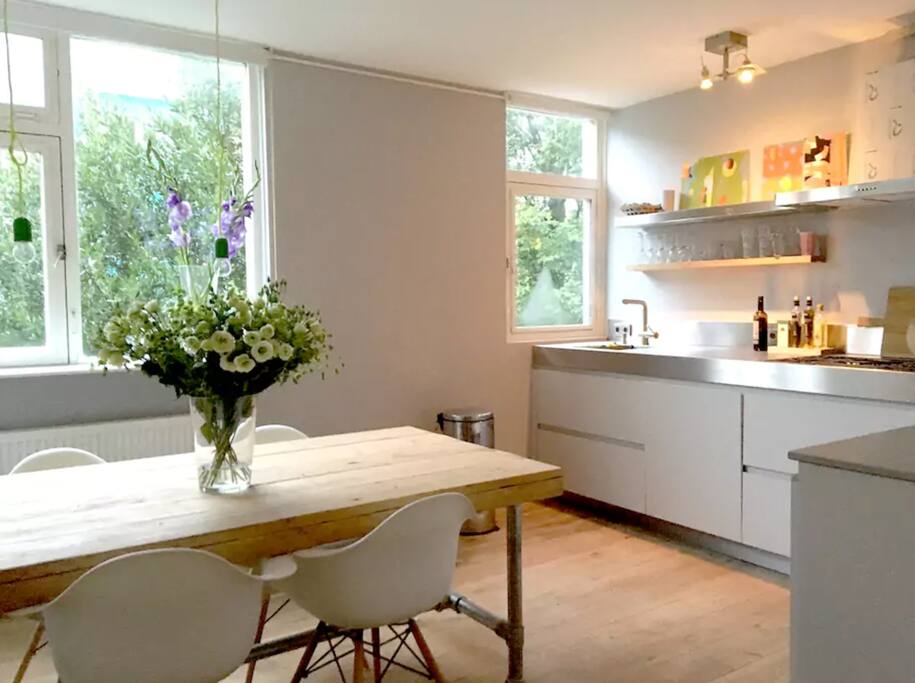 New design kitchen with huge table always seems to bethe heart of the house