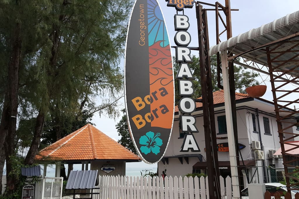 Signage and entrance to BorBora