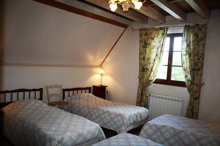 la habitación con 4 camas individuales/theЃy bedroom