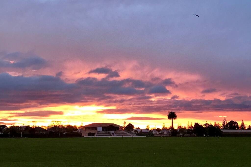 Sunrise over Nelson Park (view from master guest bedroom)