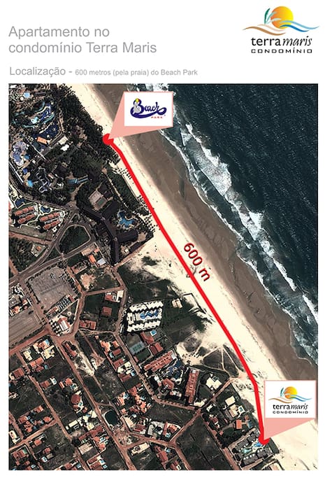distância até o beach park pela praia.
