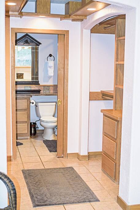 Master walk-in closet and full bath
