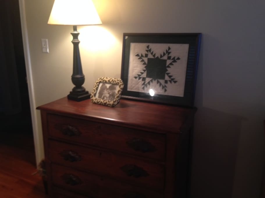 Another view of room -- the dresser is empty, enabling renter to store clothing.