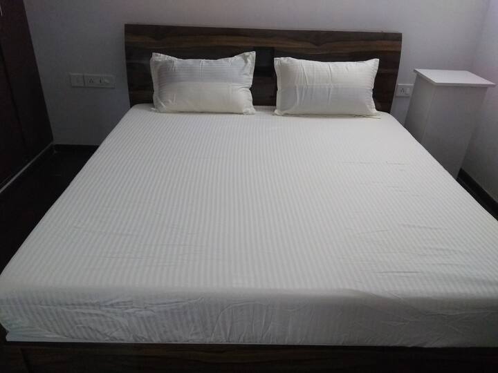 Bedroom no.1
-Super king size bed with Wakefit Orthopedic Memory Foam Mattress provided to allow you to sleep better without any backpain. 