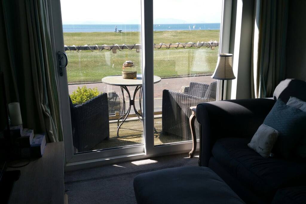 Upstairs den with balcony