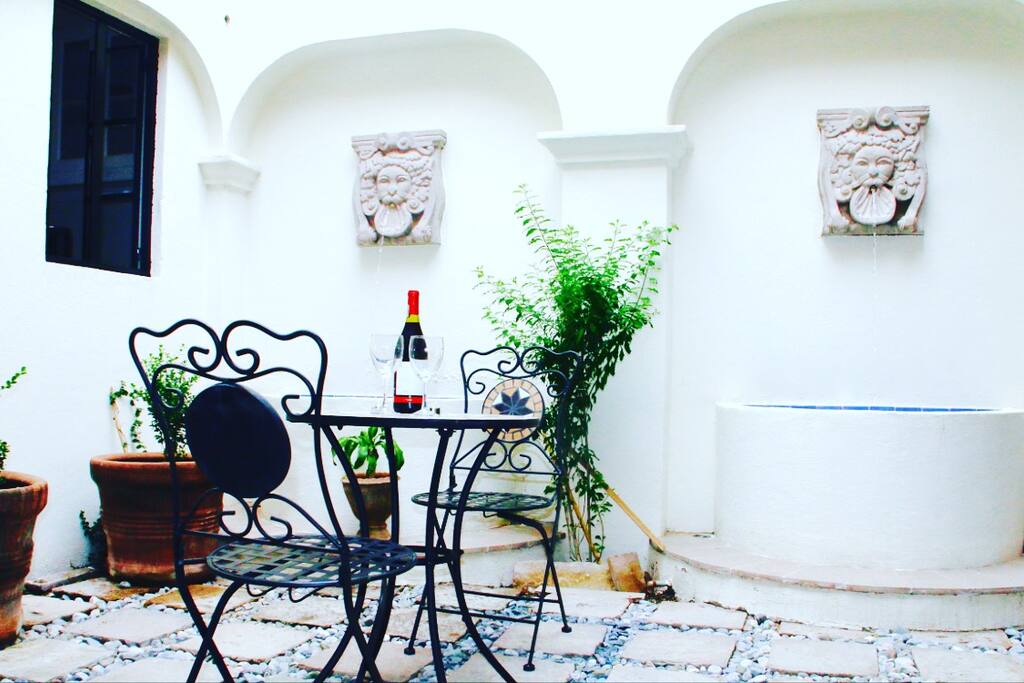 Private roof deck and patio.