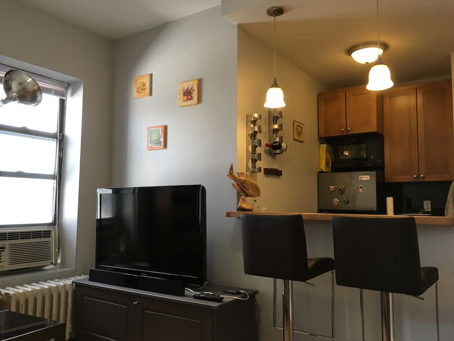 kitchen and living room