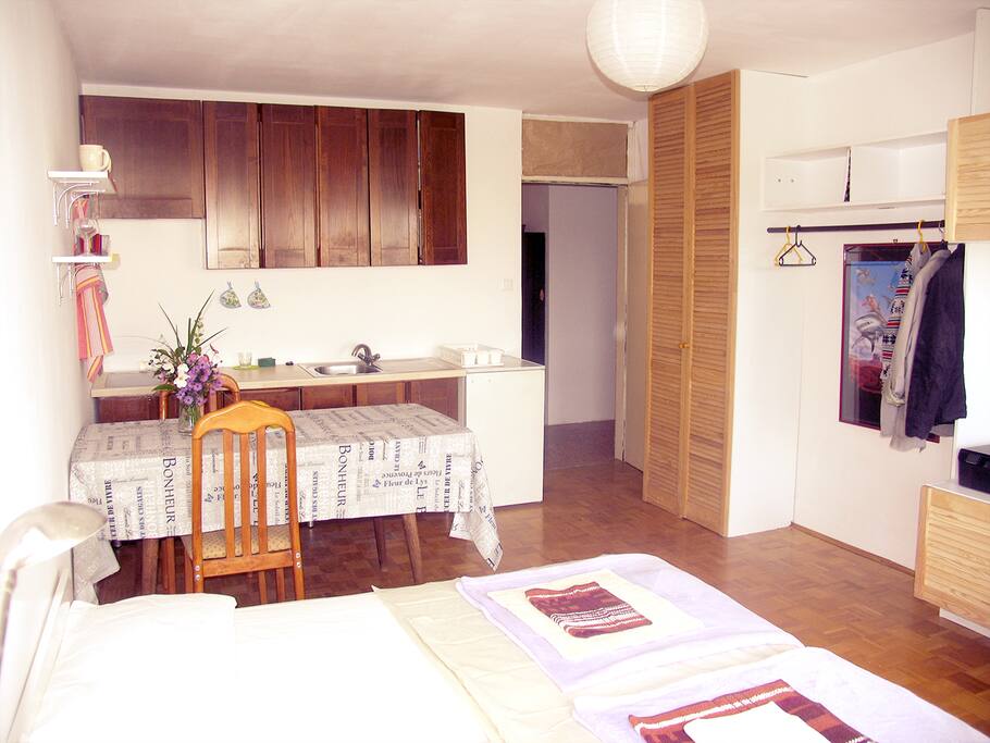 Big kitchen and dining table