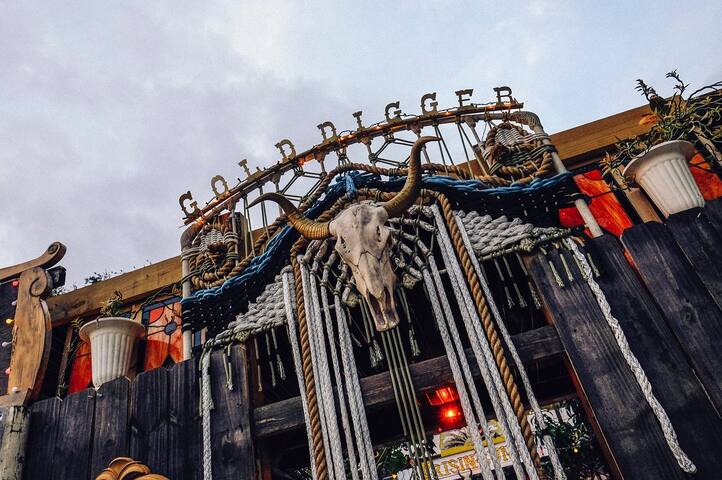 Bed in Artistic Wynwood Hostel, Old West Saloon