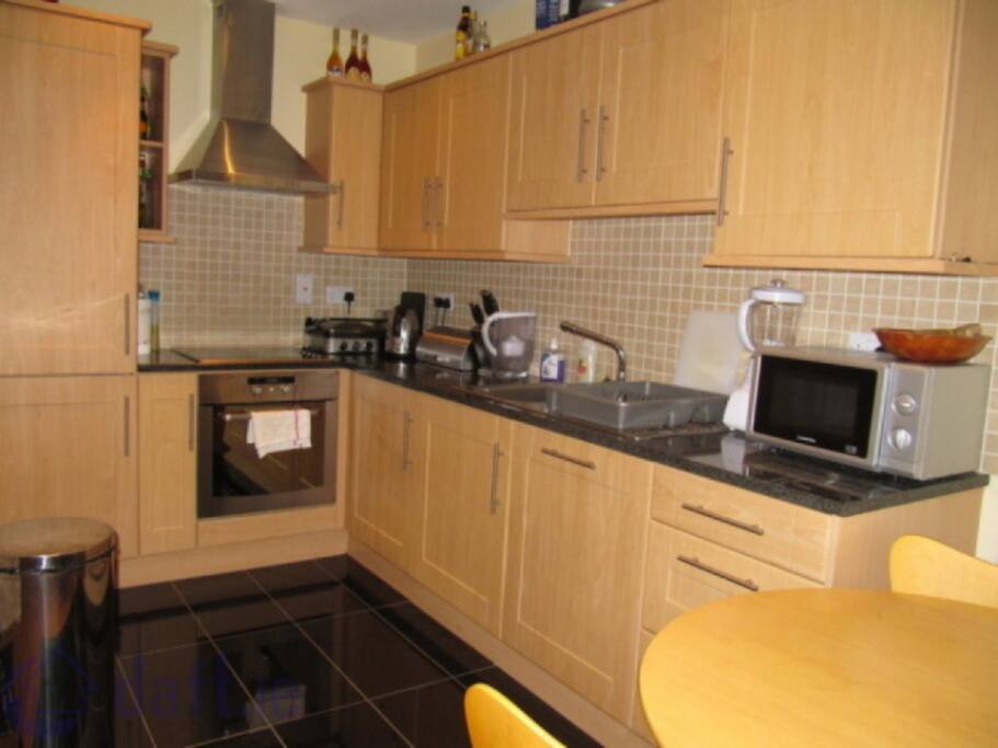 Kitchen with ,oven , dishwasher ,pots ,you can use whatever you like