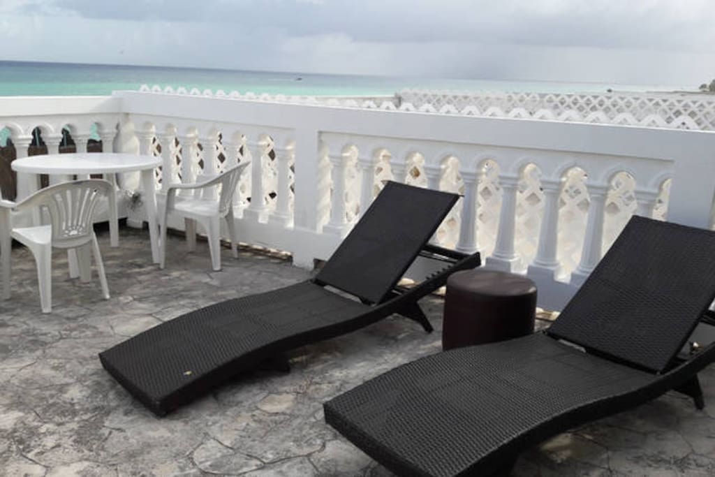 Relax in the big beach front terrace and feel the breeze