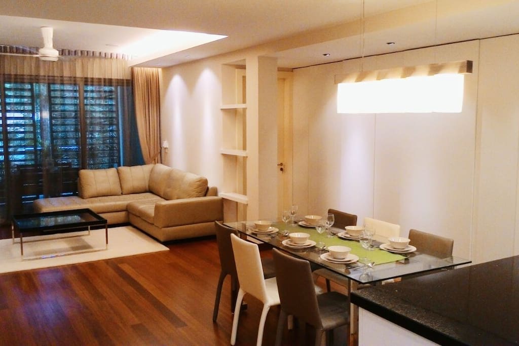 Dining/Lounge/Living Area with the kitchen just near