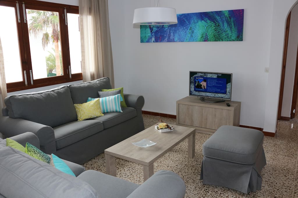 Living room with satellite TV
