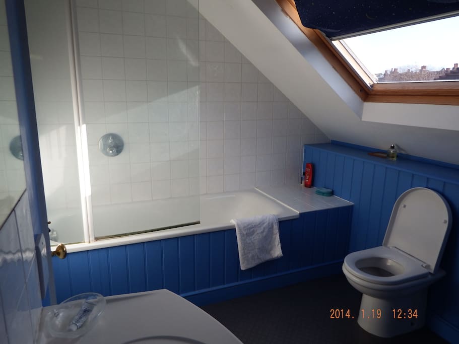 Recently re-furbished private bathroom with shower directly next door to bedroom