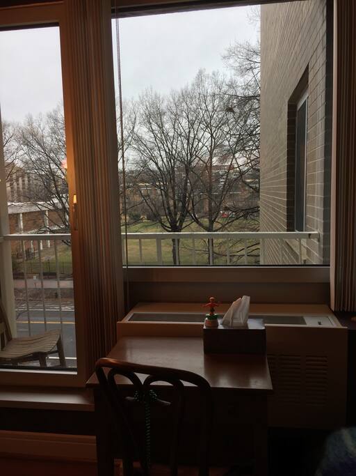 Balcony and view of park