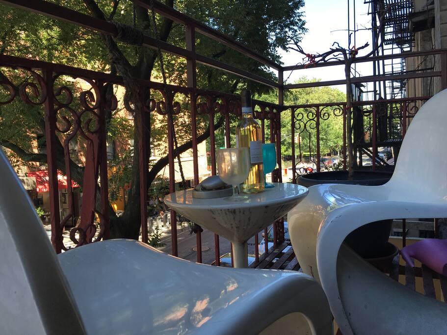 Rare balcony with lovely views for morning coffee or a nightcap.