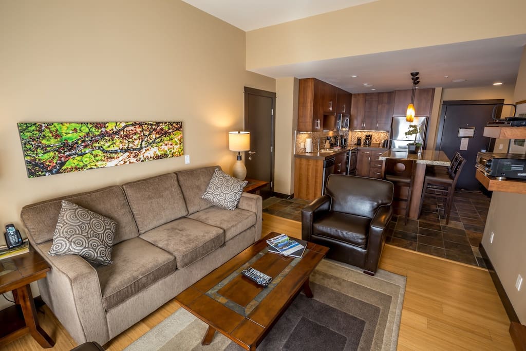 The open plan living area is bright and airy - there's lots of space to gather together
