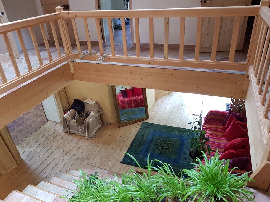 Stairways & living room