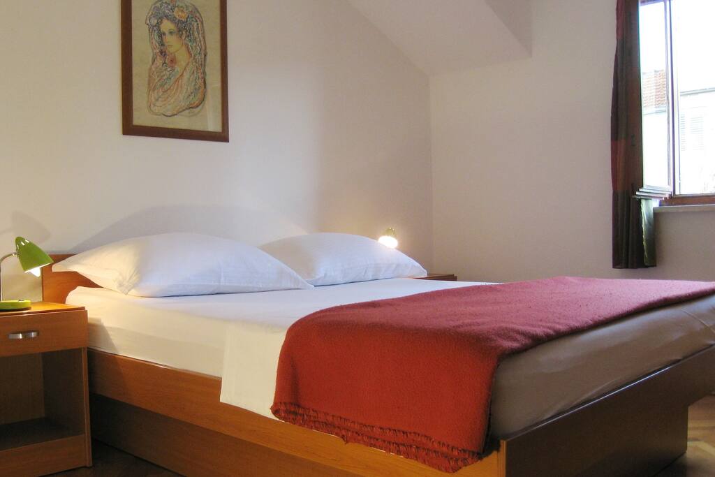 Queen size bed in double room